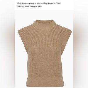 Aritzia Babaton Hazlitt Merino Wool Sweater Vest in Heather Gold Camel